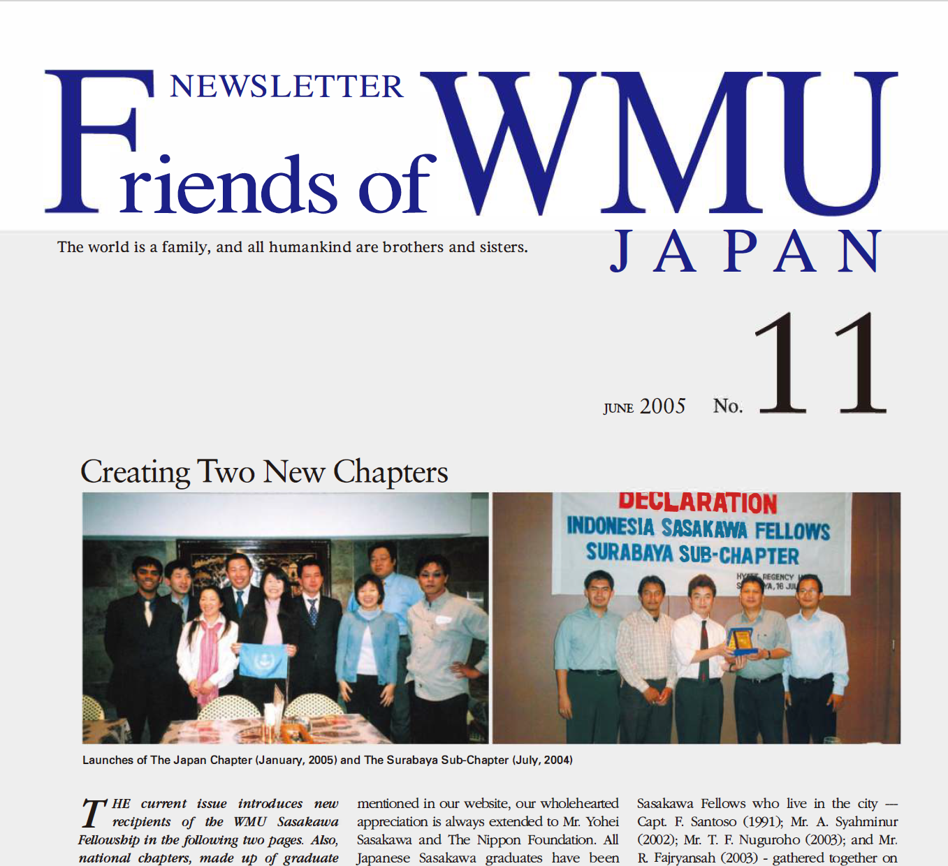 Newsletter #11 (June 2005)