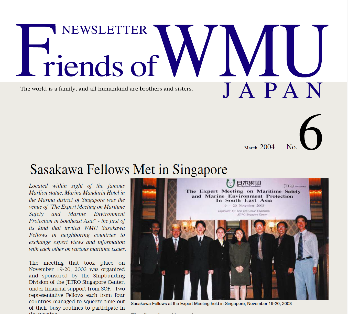 Newsletter #6 (March 2004)